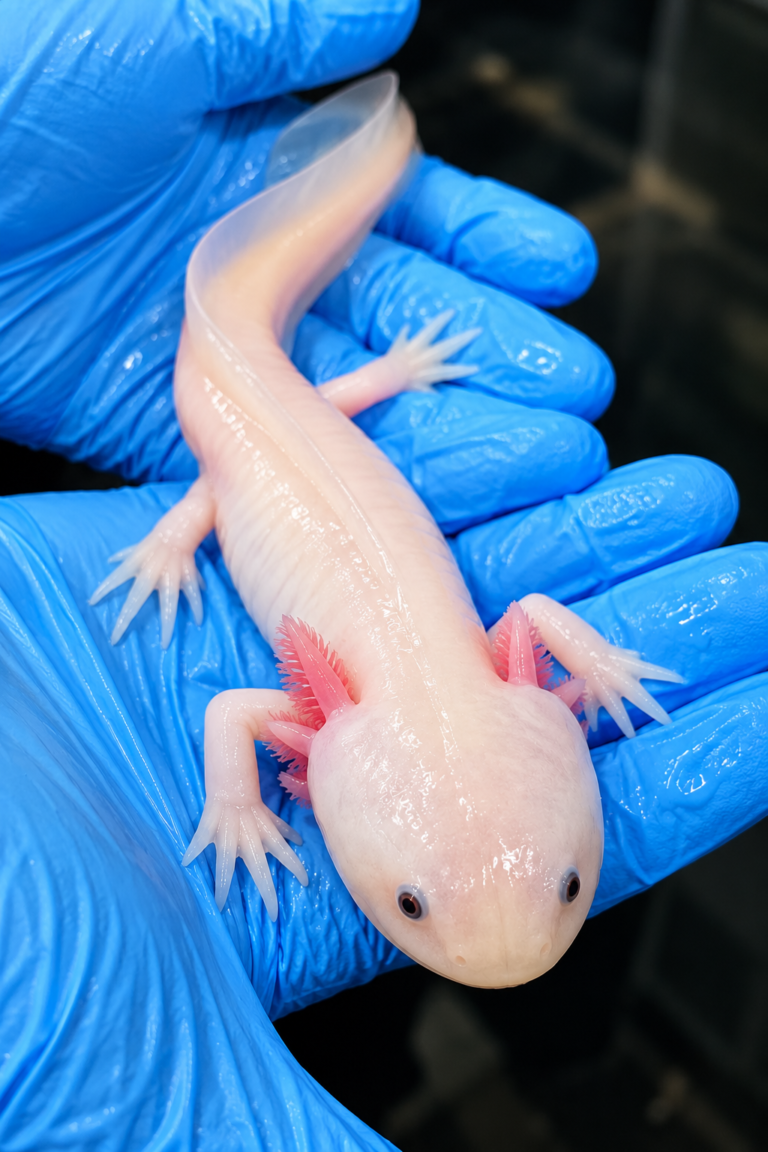 Axolote recebido pelo Cetas de Barueri após determinação judicial.